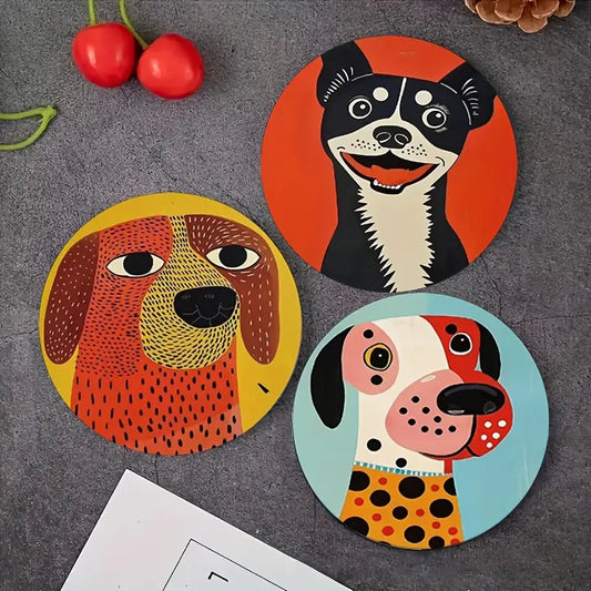 Pack of 6 Vibrant Dog Drinks Coasters