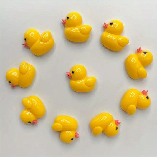 Set of 10 Cute Yellow Duck Fridge Magnets