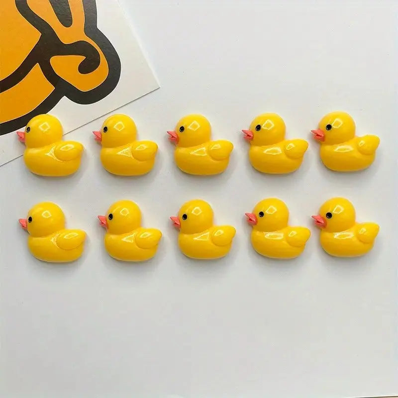 Set of 10 Cute Yellow Duck Fridge Magnets