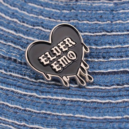 Elder Emo Funny Pin Badge For Goths & Emos