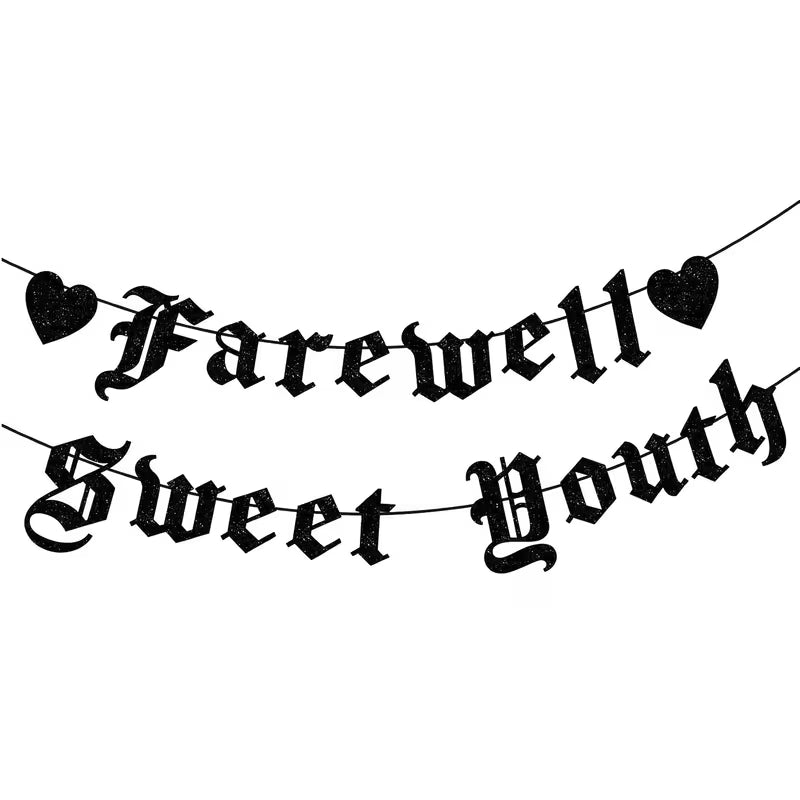 Farewell Sweet Youth Gothic Birthday Banner