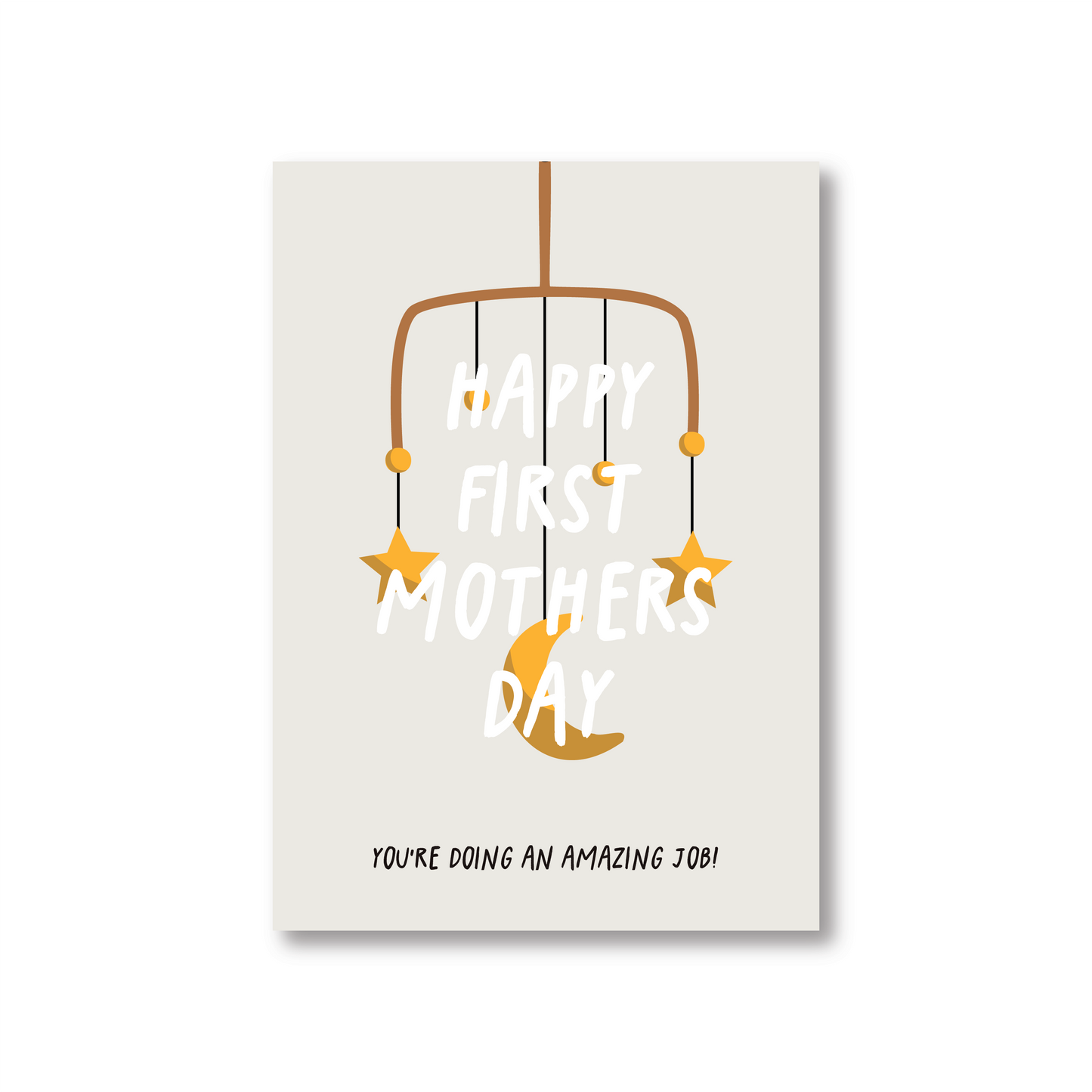 Happy First Mothers Day Card Featuring Cute Baby Mobile