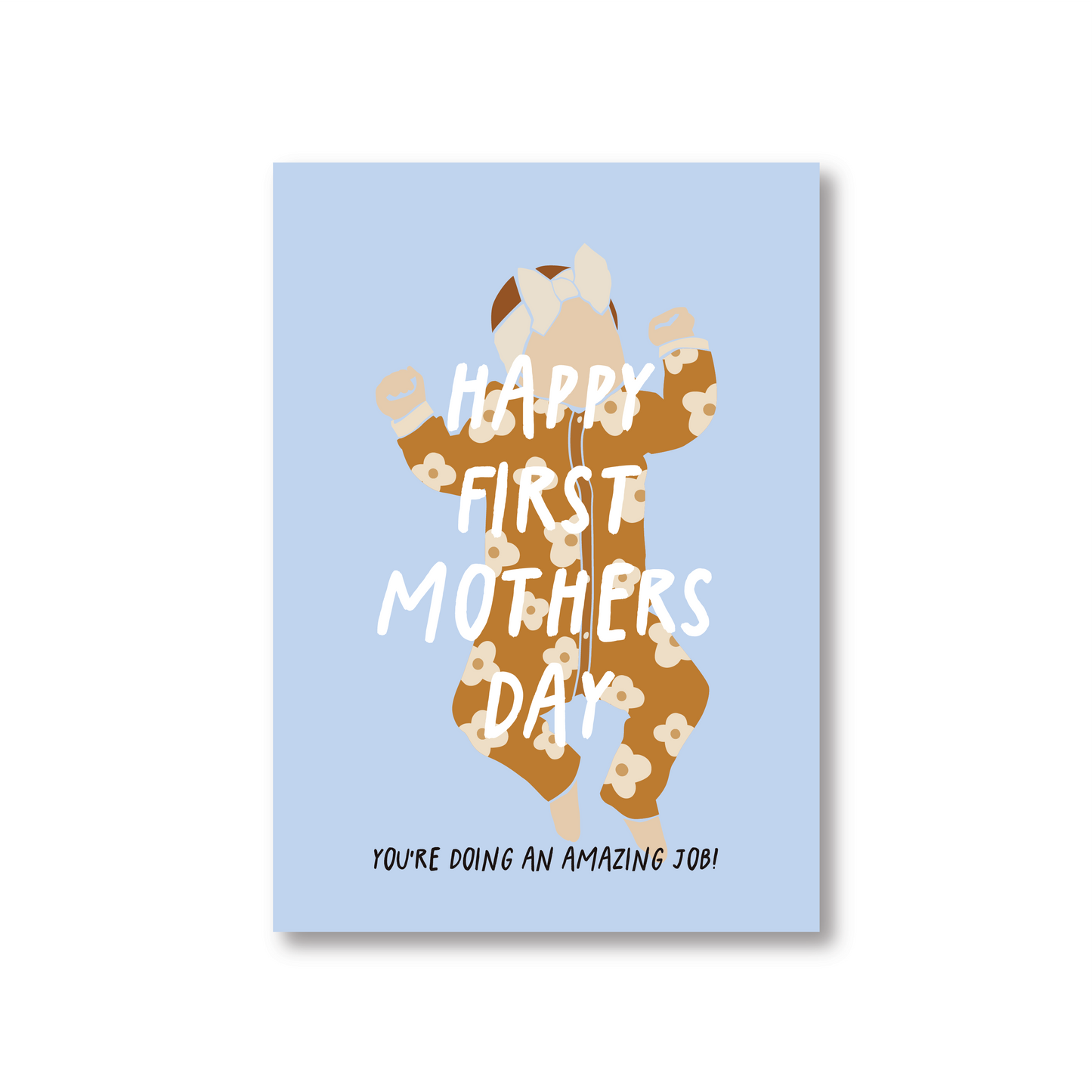 Happy First Mothers Day Card Featuring Baby Grow illustration