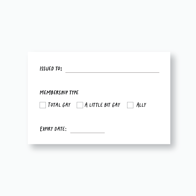 Official Gay Card