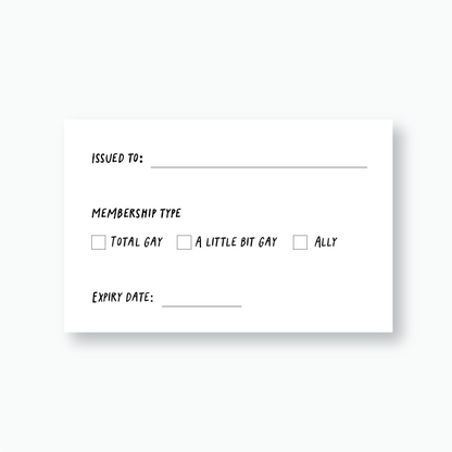 Official Gay Card