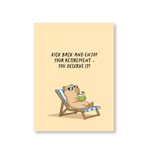 Kick Back Funny Capybara Retirement Card