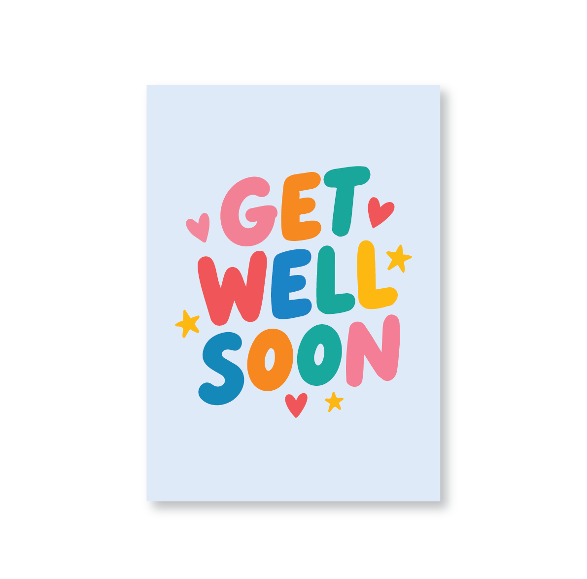 Get Well Soon Card (Colourful Text)