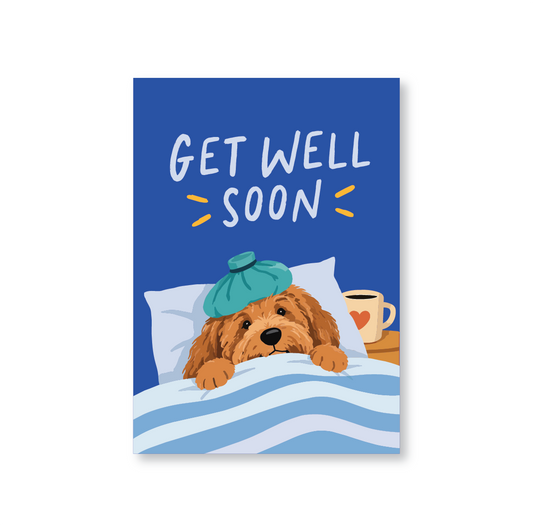 Get Well Soon Card (Dog In Bed)