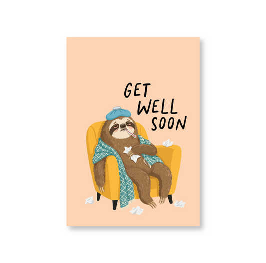Get Well Soon Card (Sloth-Themed)