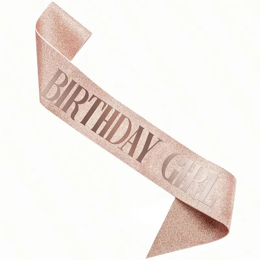 Glitter Birthday Girl Sash