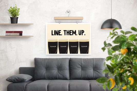 Line Them up Guinness Print (A4 & A3)