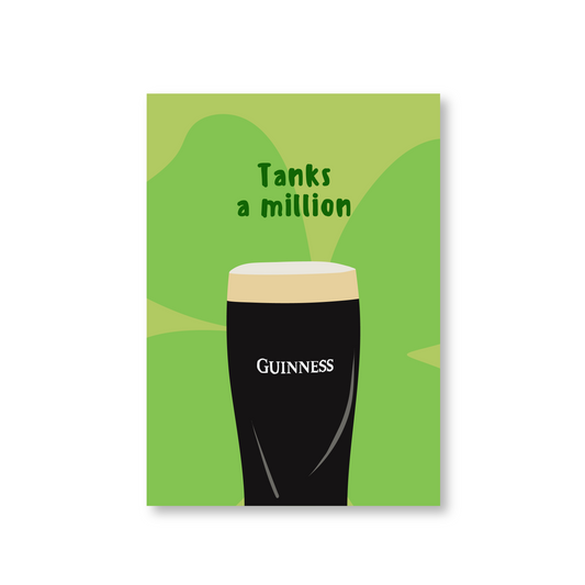 Tanks A Million (Guinness Themed Thank You Card)