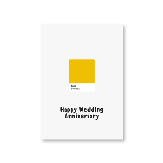 50th Wedding Anniversary Card (Gold Pantone)