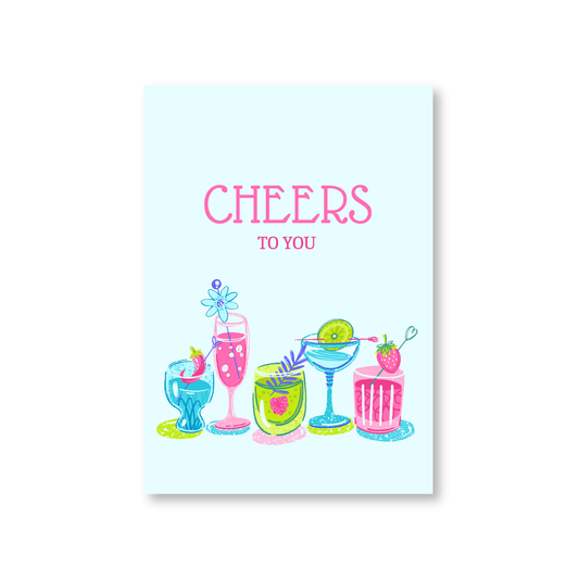 Happy Birthday Card With Cocktails (Cheers To You)