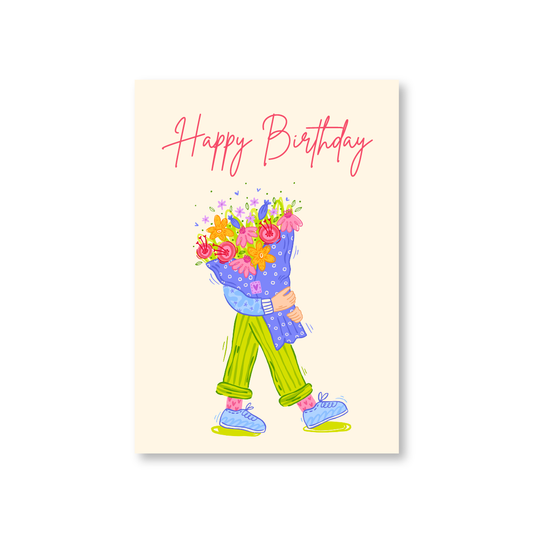 Happy Birthday Card With Flowers