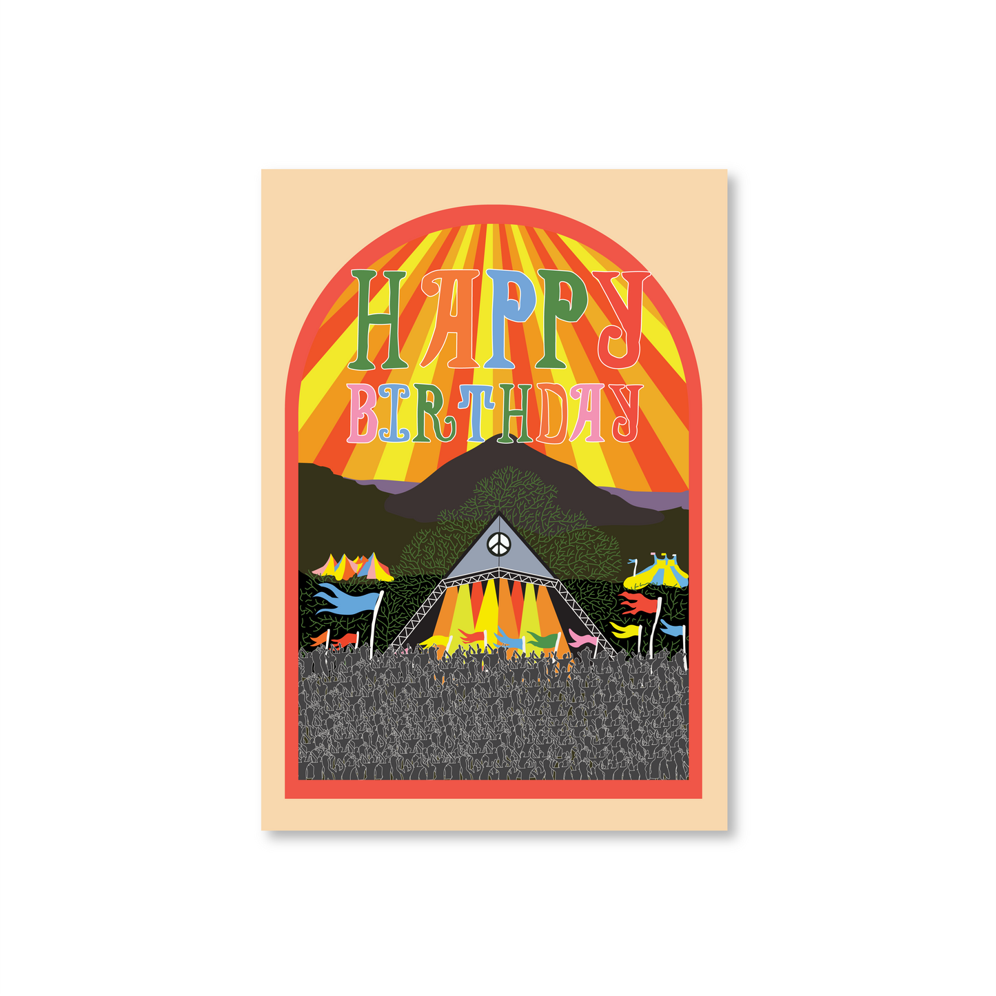 Happy Birthday Card (Glastonbury Festival Themed)