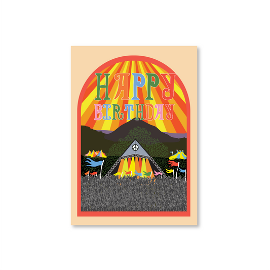 Happy Birthday Card (Glastonbury Festival Themed)