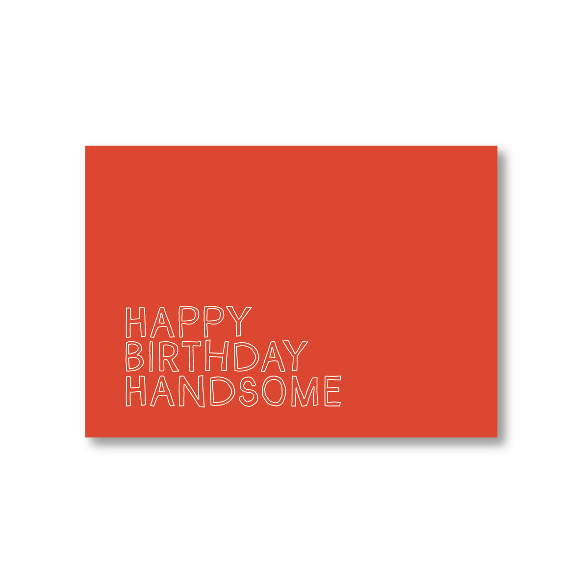 Happy Birthday Handsome Simple Red Birthday Card