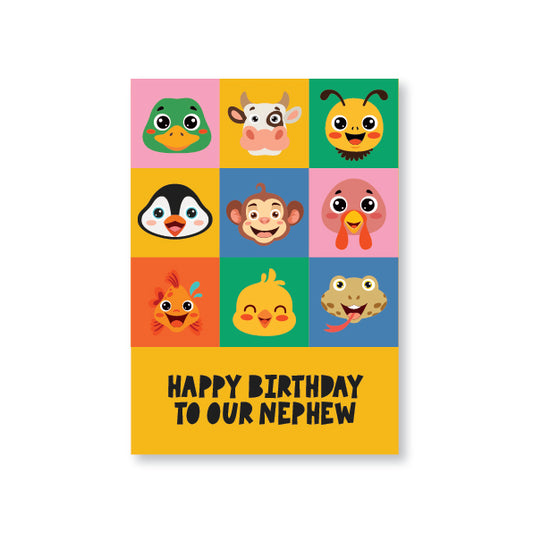 Happy Birthday Niece / Nephew Fun Animals Birthday Card