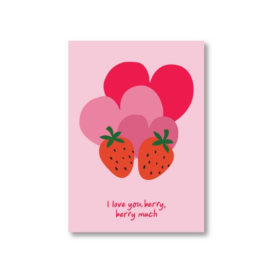 I Love You Berry, Berry Much (Love Valentines Card)