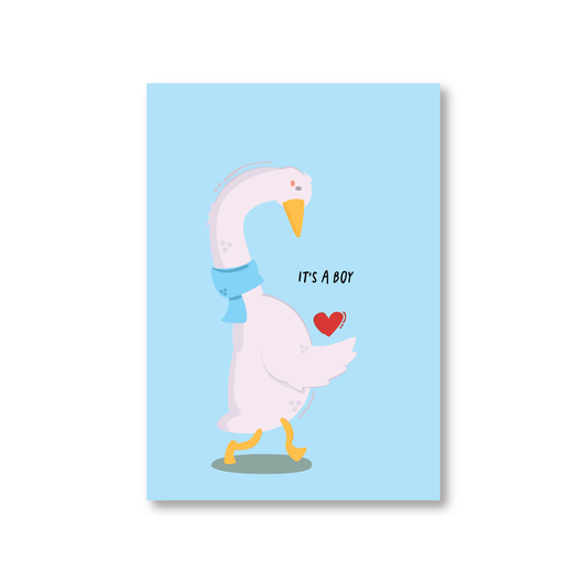 It's a Boy New Born Baby Duck Card