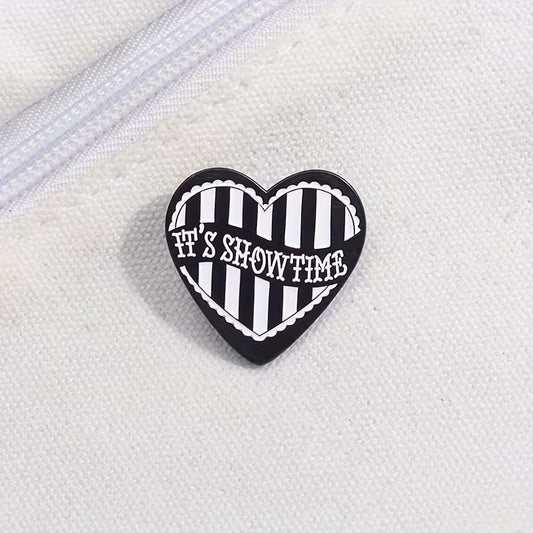 It's Showtime Gothic Heart Pin Badge