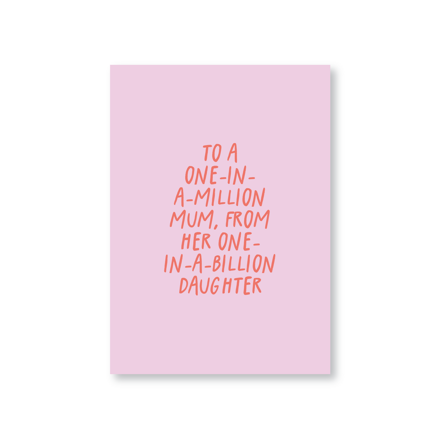 One In A Million Mum From Son Or Daughter (Mothers Day Card)
