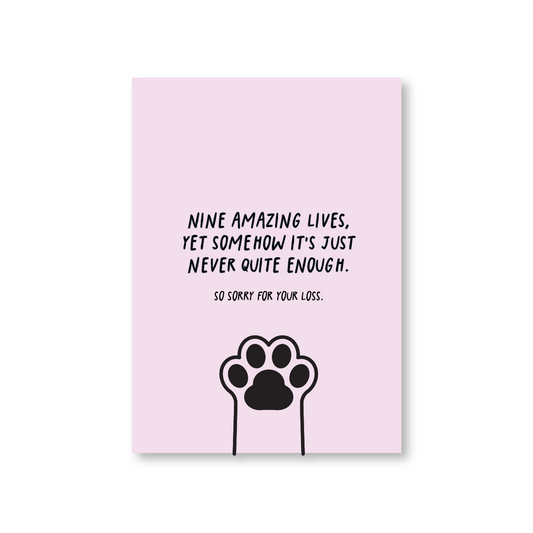 Nine Amazing Lives Pet Sympathy Card