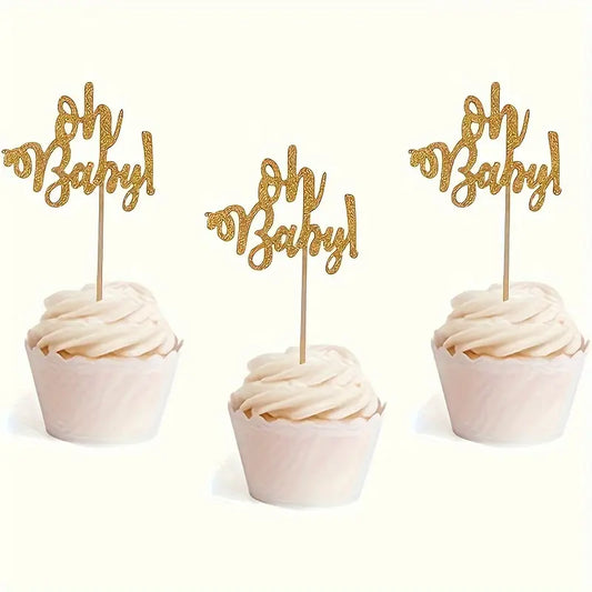 Oh Baby Baby Shower Cupcake Toppers (Pack of 12)