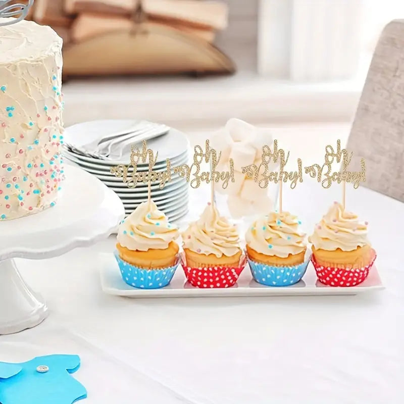Oh Baby Baby Shower Cupcake Toppers (Pack of 12)