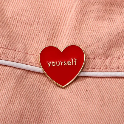 Love Yourself Heart Pin Badge