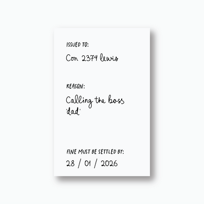 Police Cake Fine Cards