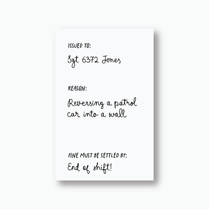 Police Cake Fine Cards