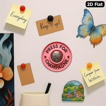 Push For Champagne 2D Wall Sticker