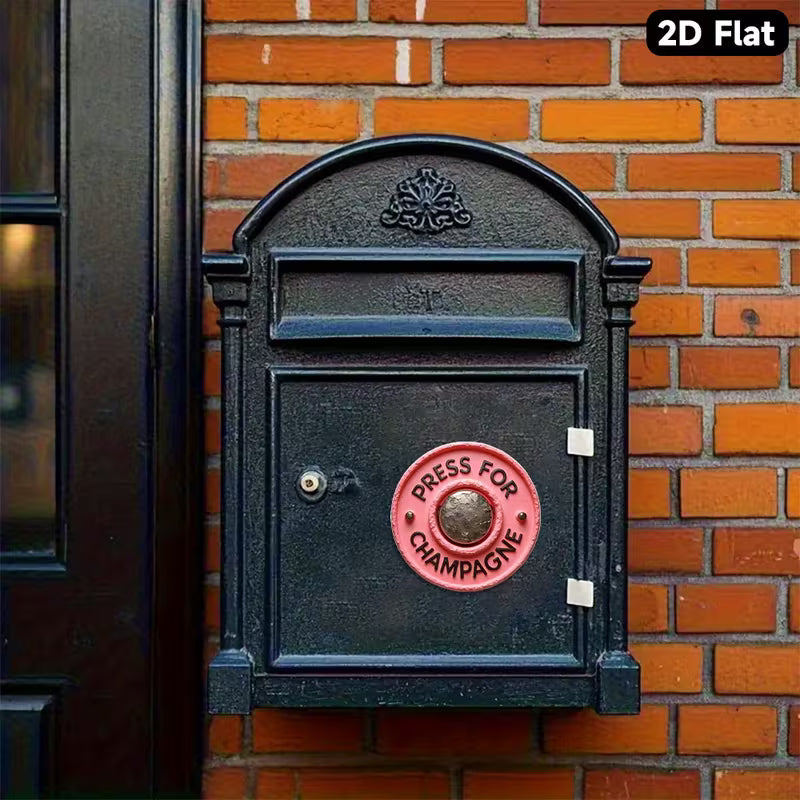 Push For Champagne 2D Wall Sticker