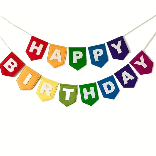 Rainbow Happy Birthday Banner