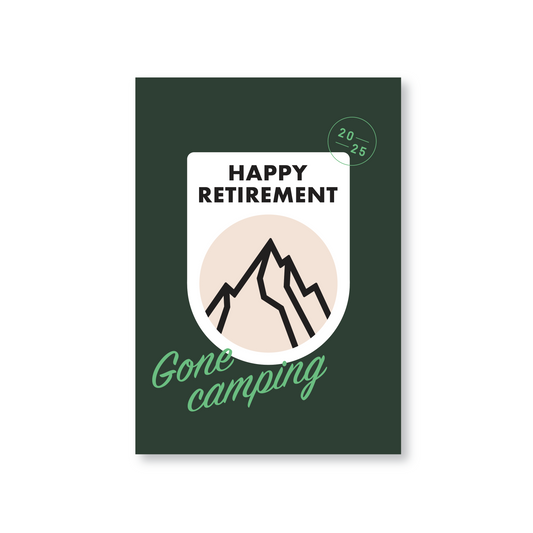 Gone Camping Mountaineering-Themed Retirement Card