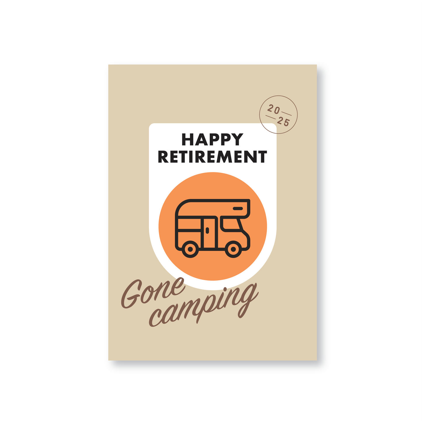 Gone Camping Camper Van-Themed Retirement Card