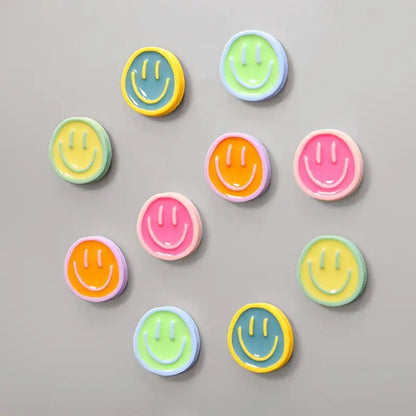 Set of 10 Smiley Face Fridge Magnets