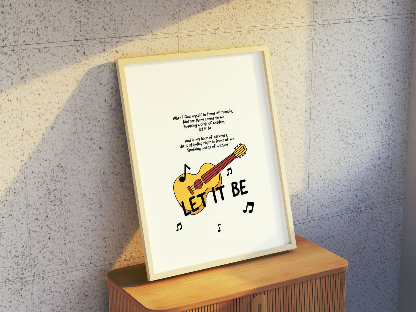 "Let It Be" By The Beatles Inspired Music Lyrics Print (Guitar)