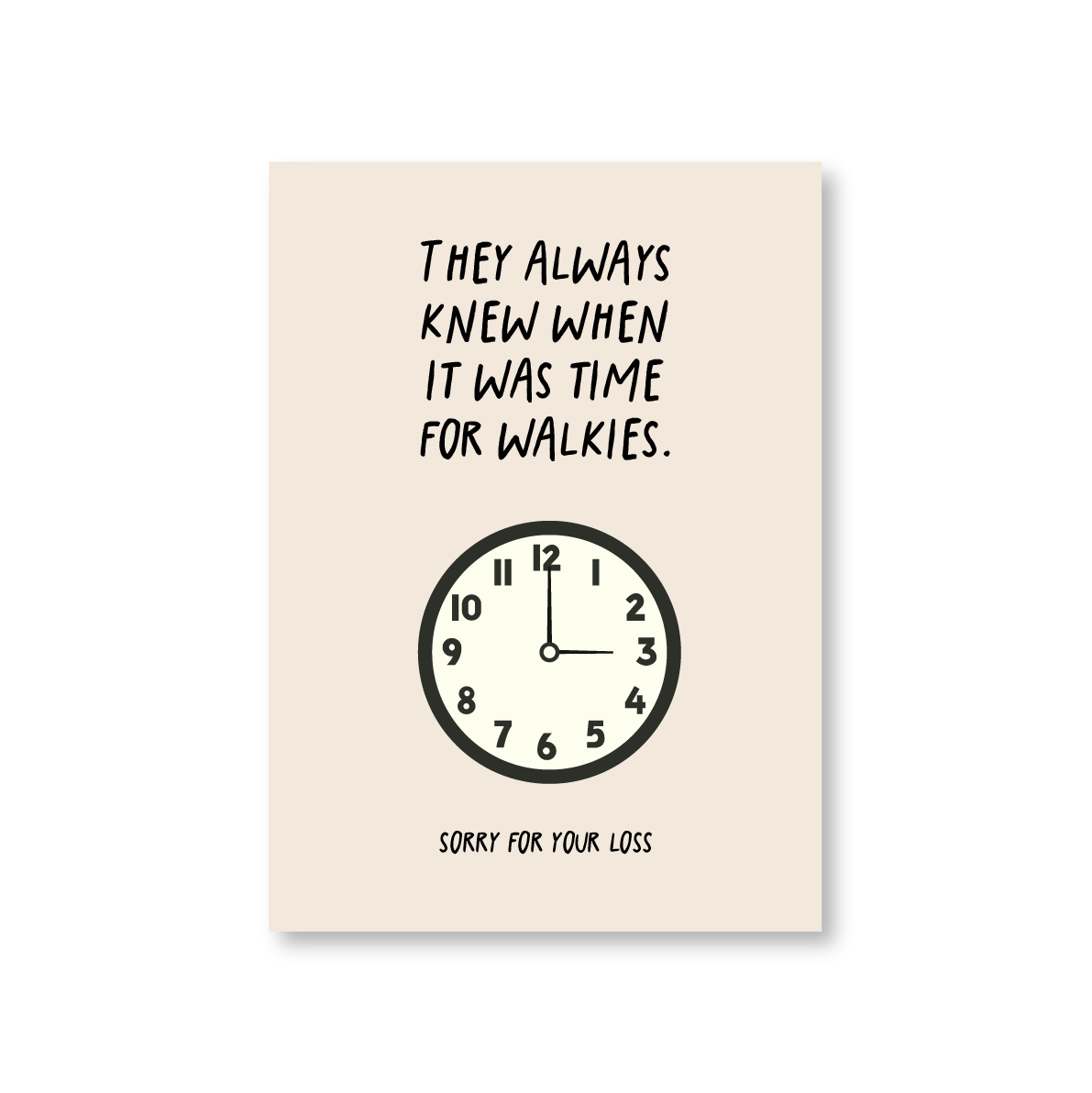 Time for Walkies Pet Sympathy Card
