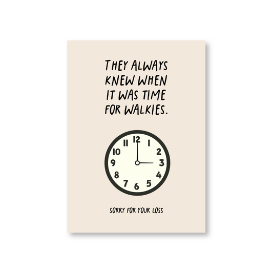 Time for Walkies Pet Sympathy Card