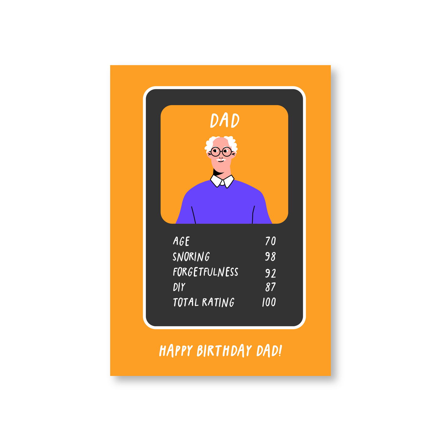 Top Trumps 70th Birthday Card for Dad