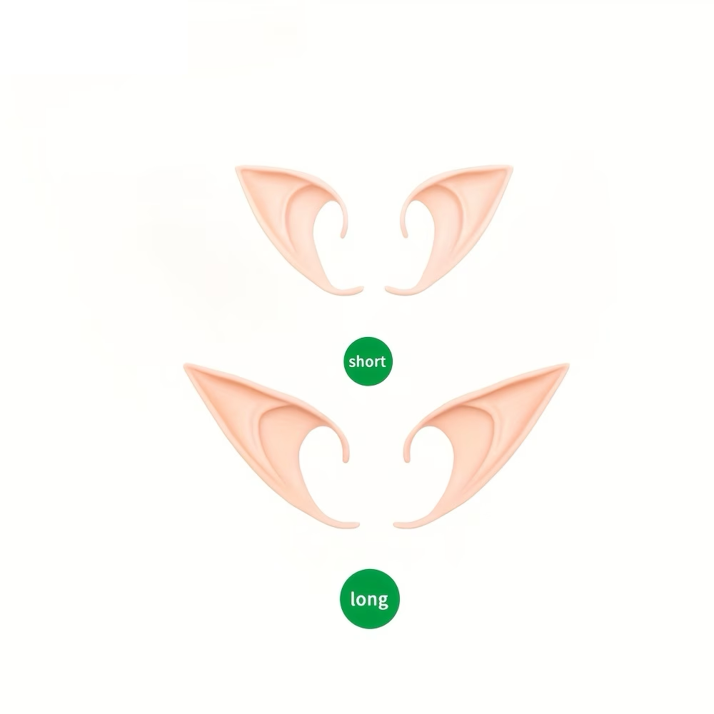 Fairy Spirit Elf Ears – 2 Pairs of Soft Pointed Role-Play Ears for Halloween, Christmas & Cosplay