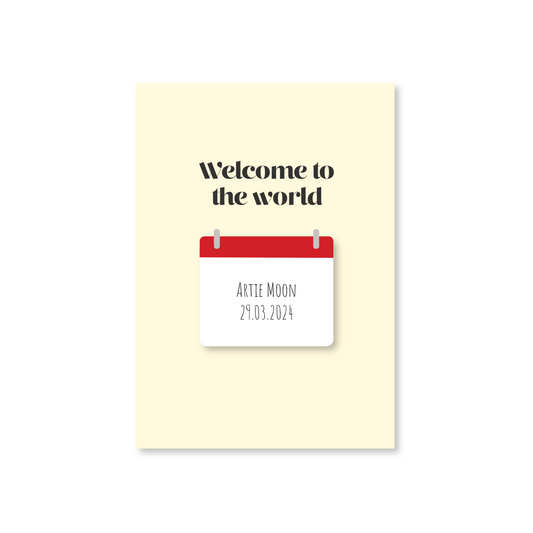 Welcome To The World (Personalised) New Baby Card