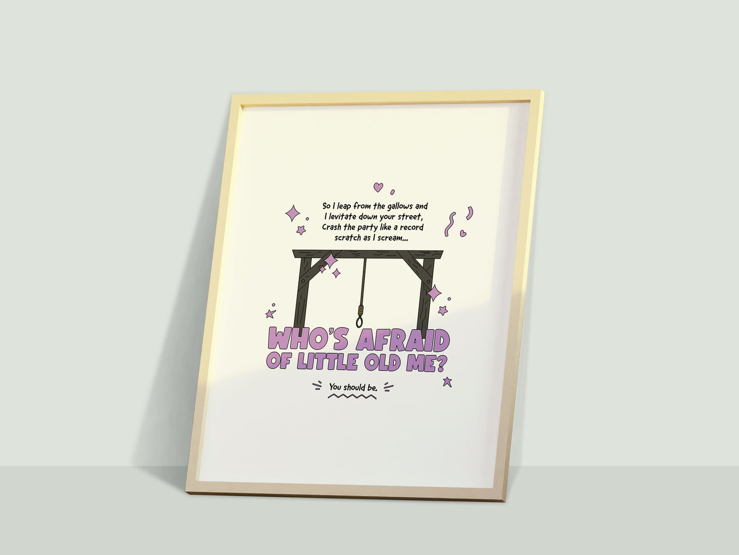 Whose Afraid Of Little Old Me By Taylor Swift Music Lyrics Print