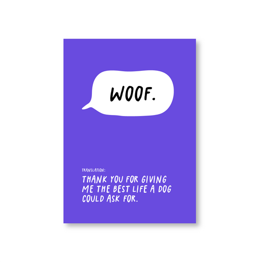 Woof Translation Pet Sympathy Card